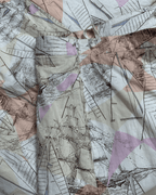 Vintage Pastel A - Line Sailboat Print Midi Skirt - Funkify