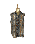 Vintage Patterned Sleeveless Shirt 2XL - Funkify