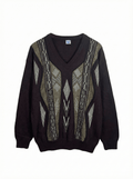 Vintage Patterned Sweater 2XL - Funkify