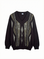 Vintage Patterned Sweater 2XL - Funkify