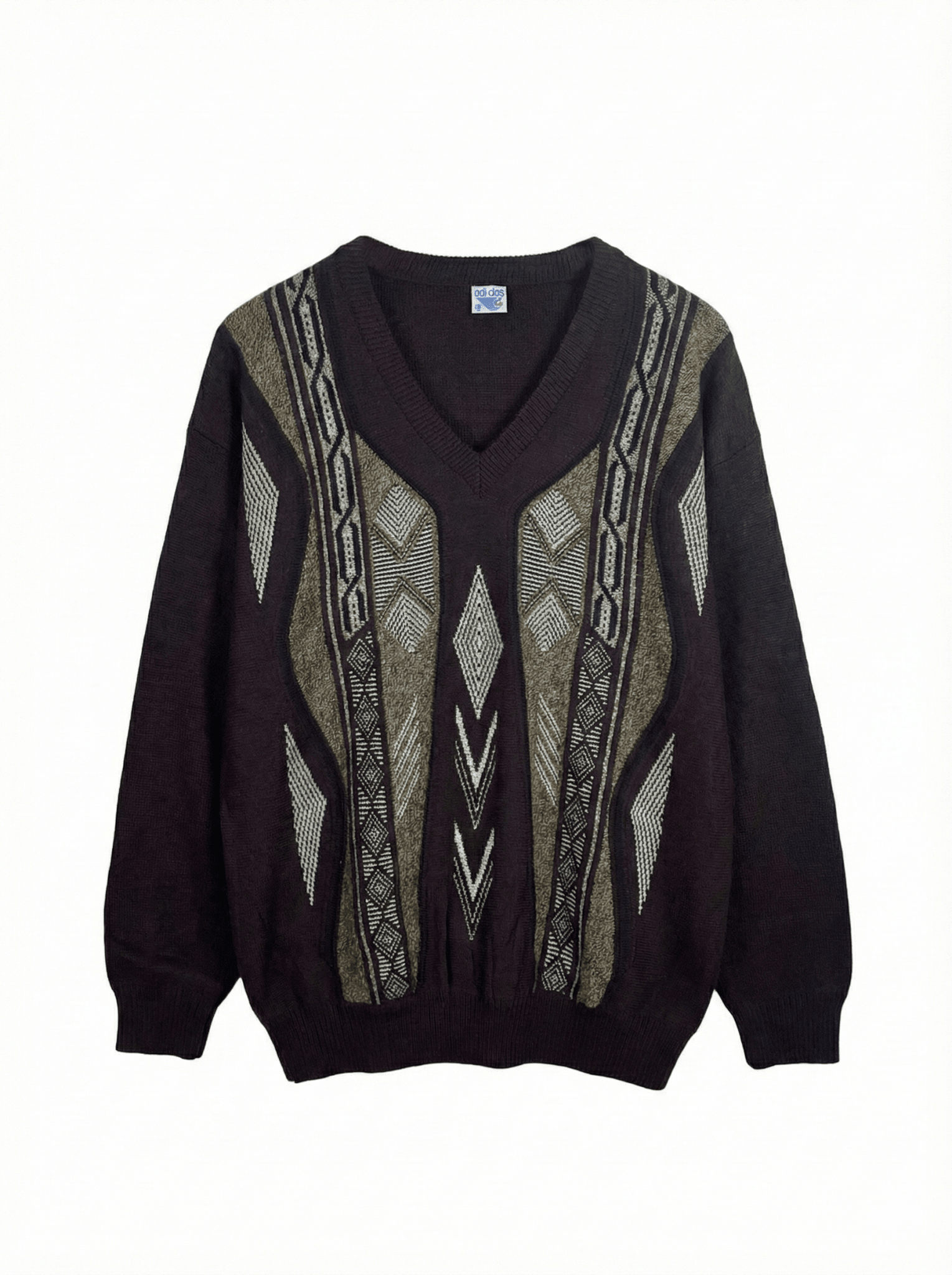 Vintage Patterned Sweater 2XL - Funkify