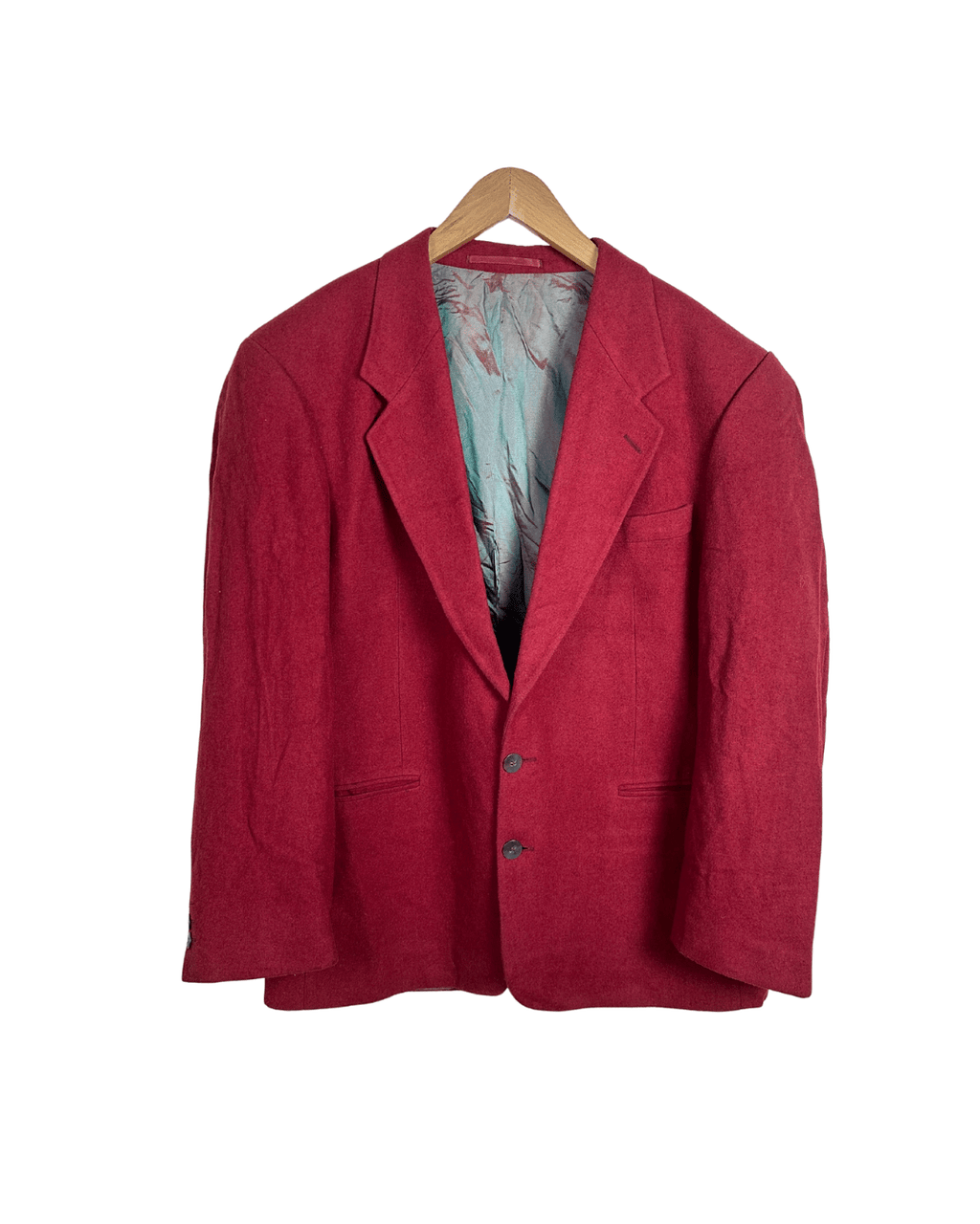 Vintage Pierre Monée Dark Red Wool Blend Blazer - 52 - Funkify