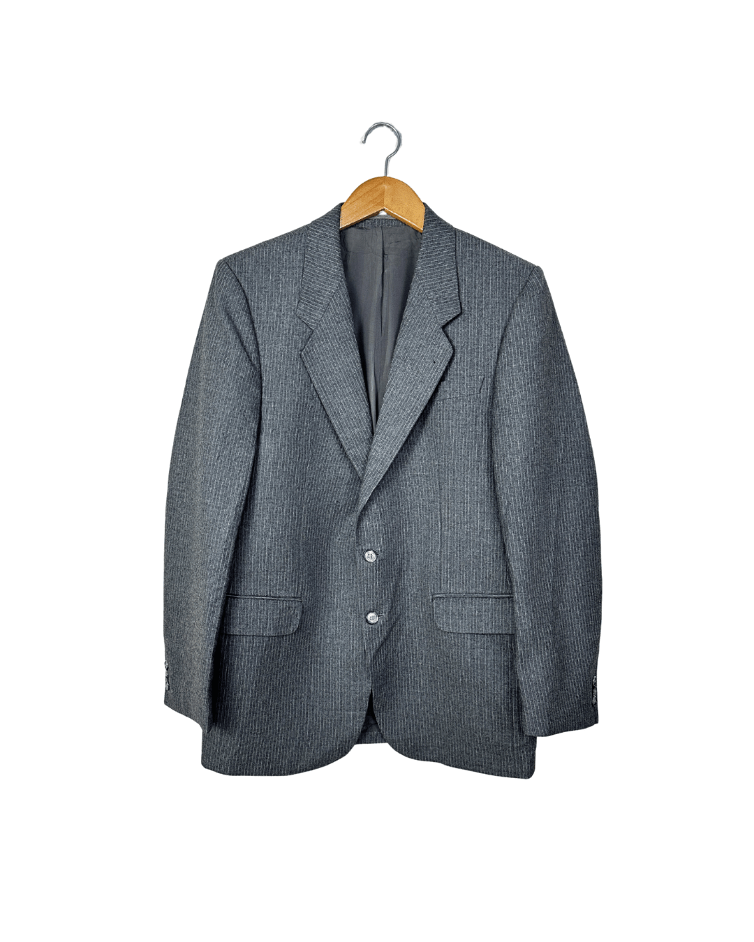 Vintage Pinstripe Pure Virgin Wool Full Suit - Size 50 - Funkify