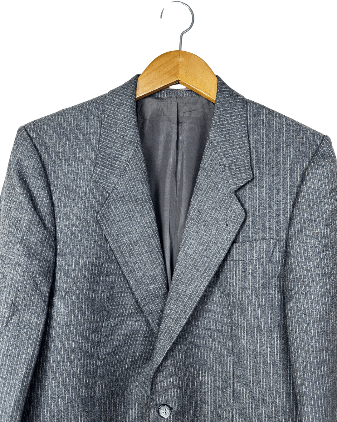 Vintage Pinstripe Pure Virgin Wool Full Suit - Size 50 - Funkify
