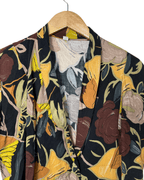 Vintage Pleated Cropped Women's Blouse Large - Funkify