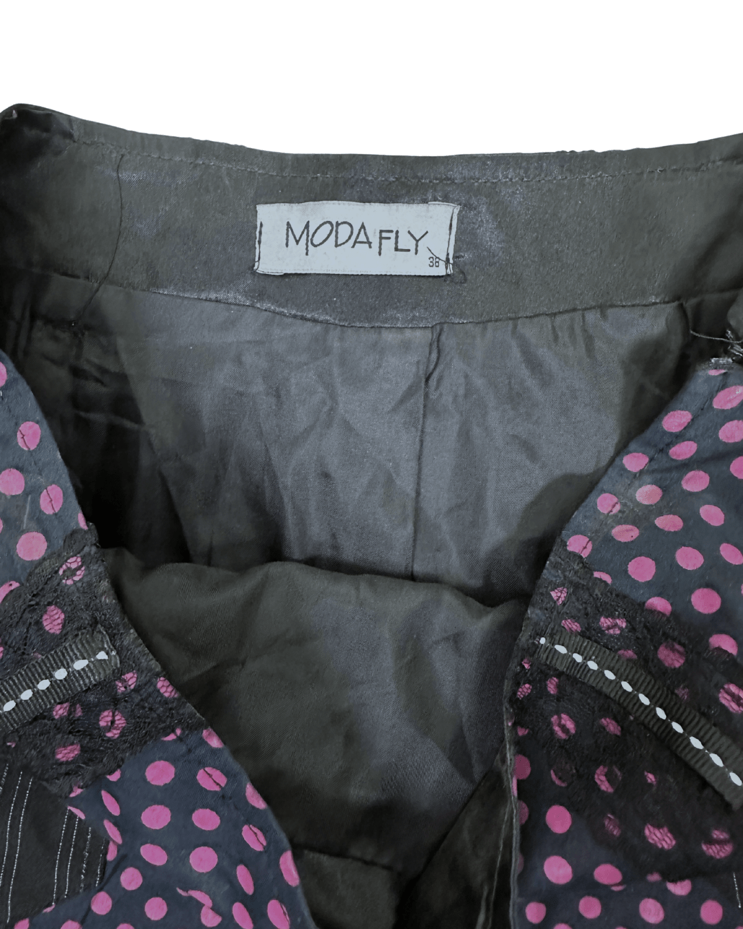 Vintage Polka Dot Paneled Skirt w/ Satin Inserts - Funkify