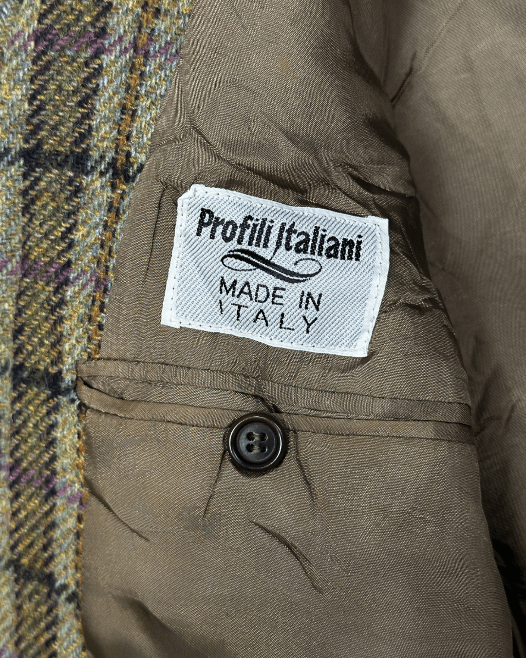 Vintage Profili Italiani Checkered Wool Blazer - Funkify