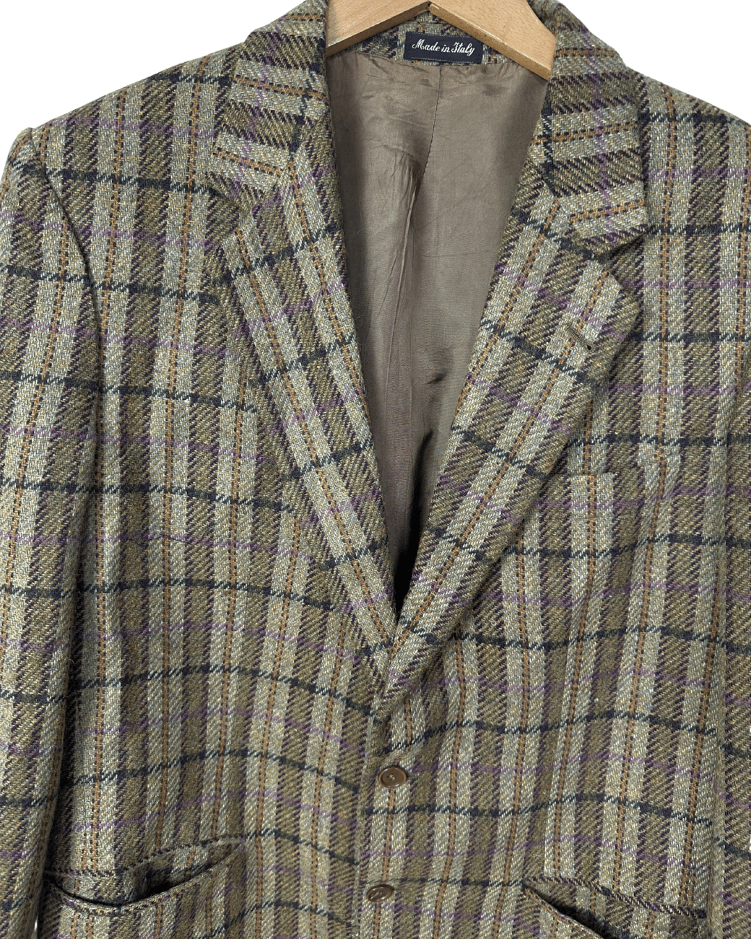 Vintage Profili Italiani Checkered Wool Blazer - Funkify