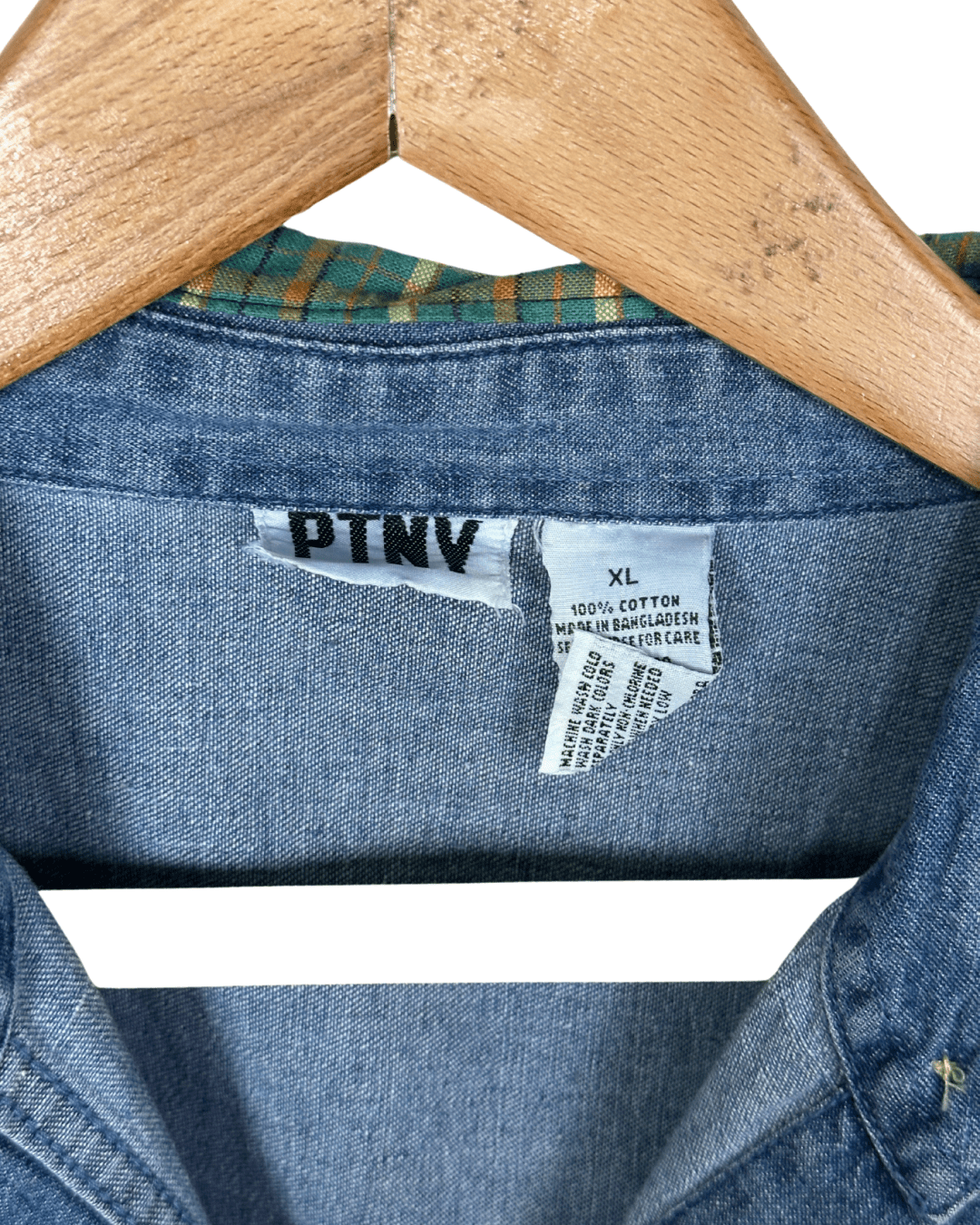 Vintage PTNV Denim Shirt with Appliqué Details XL - Funkify