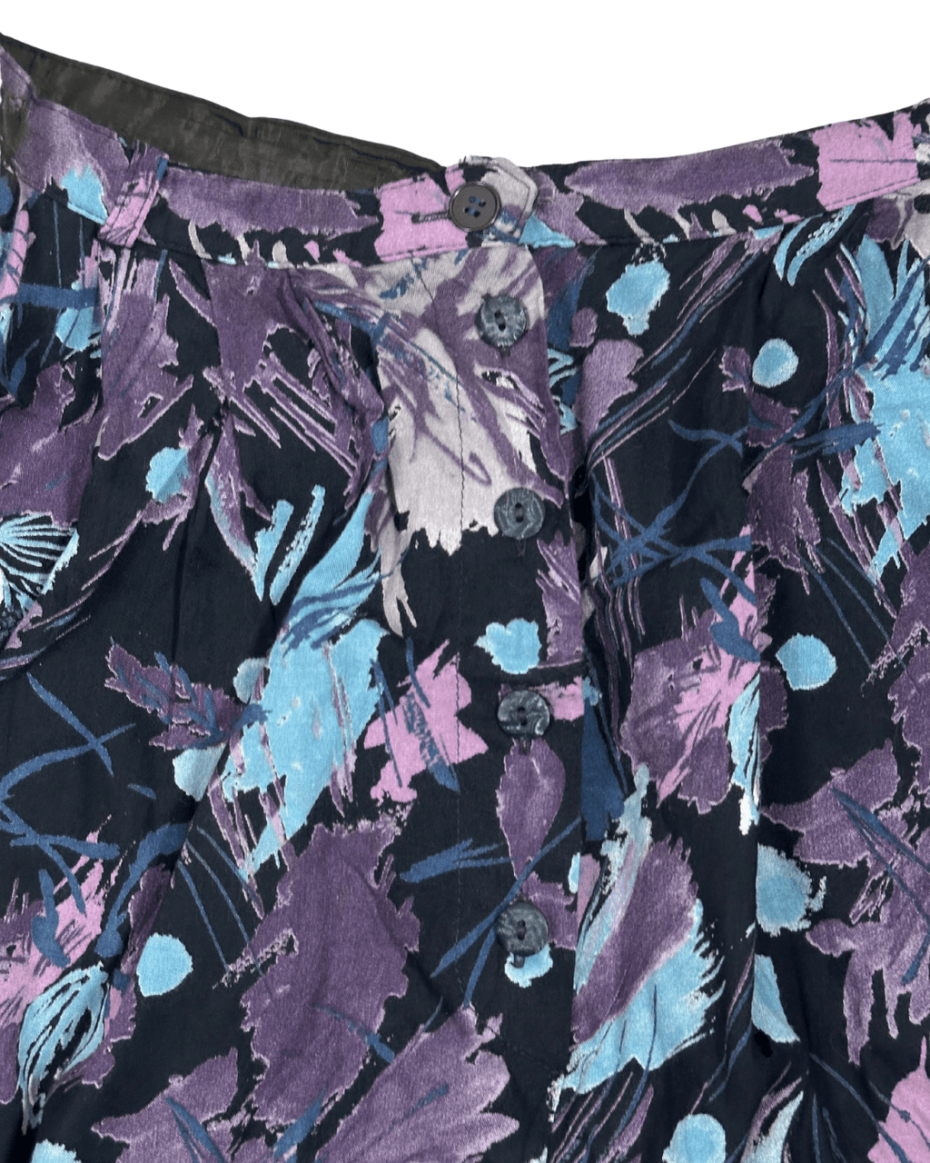 Vintage Purple Floral Skirt w/ Pockets - Medium - Funkify