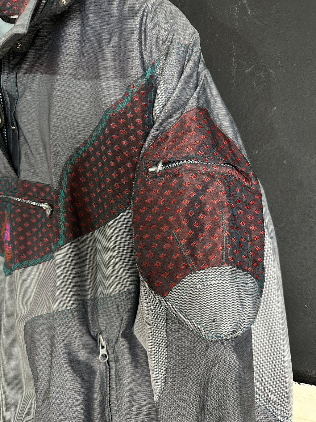 Vintage Quarter-zip Embroidered Jacket - Funkify