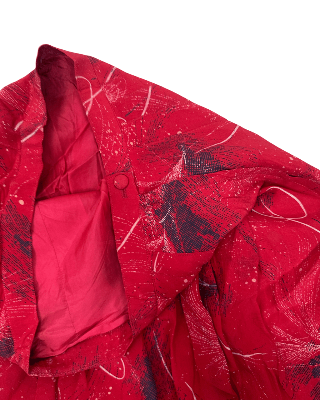 Vintage Red Pleated Satin - Lined Skirt - Small - Funkify