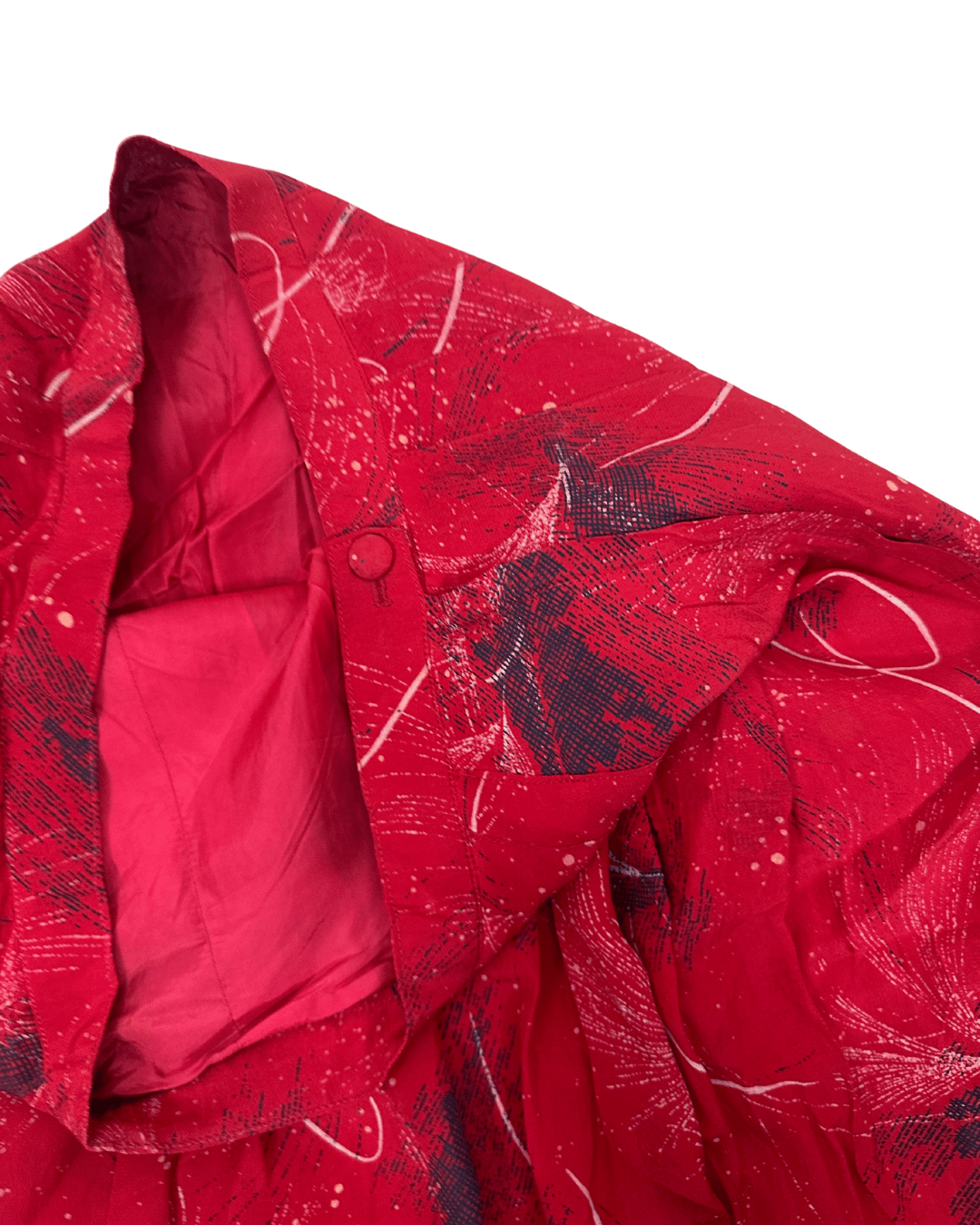 Vintage Red Pleated Satin - Lined Skirt - Small - Funkify
