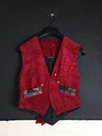 Vintage Red Velvet Vest - Funkify
