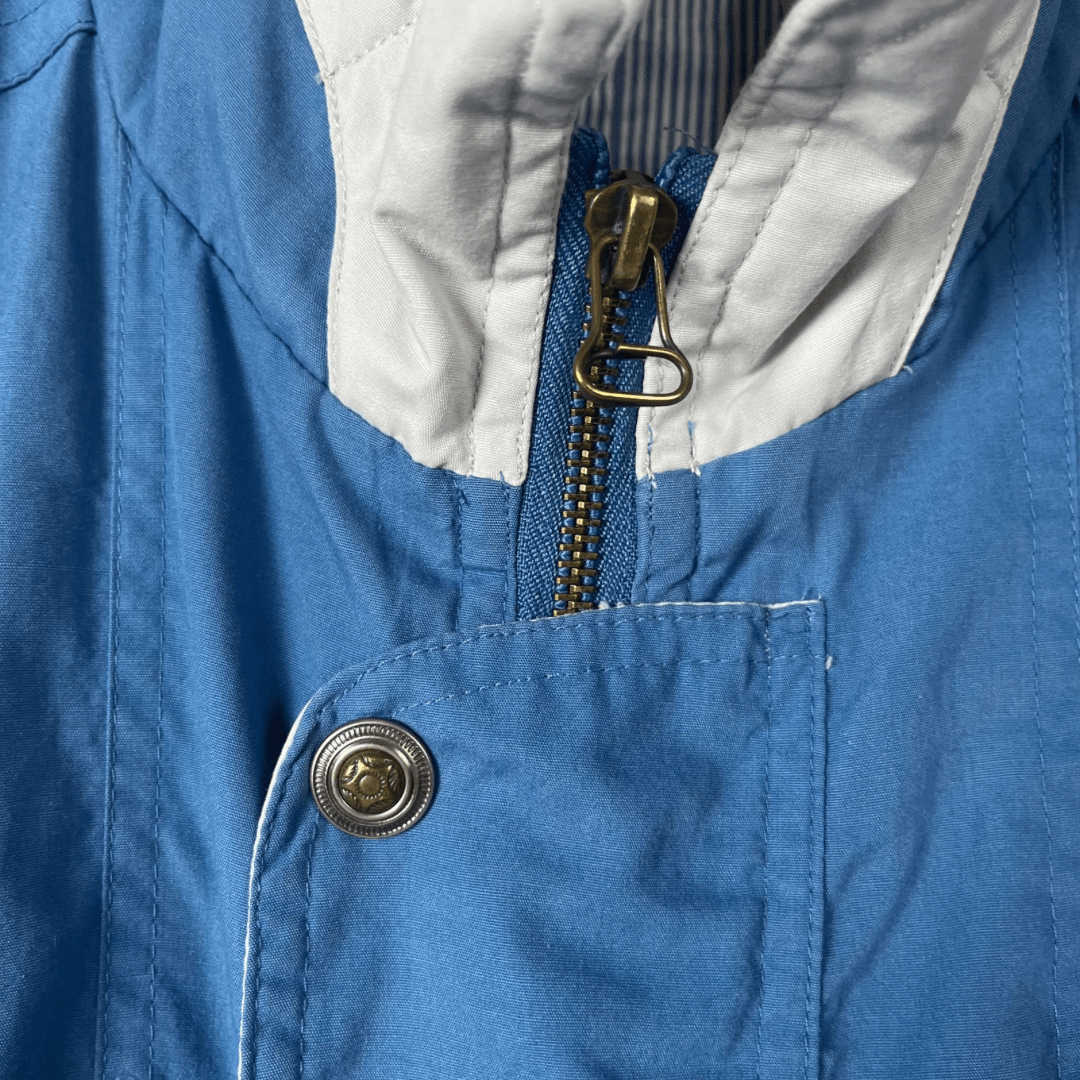 Vintage Registred Blue Jacket with Foldable Hood 3XL - Funkify
