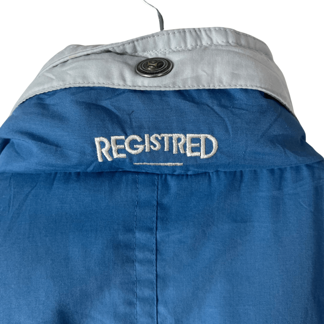 Vintage Registred Blue Jacket with Foldable Hood 3XL - Funkify