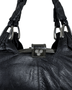Vintage Ruched Leather Hobo Shoulder Bag - Funkify