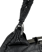 Vintage Ruched Leather Hobo Shoulder Bag - Funkify