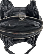 Vintage Ruched Leather Hobo Shoulder Bag - Funkify