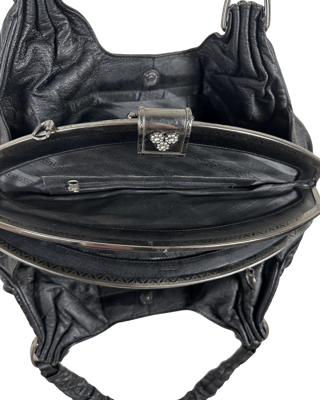 Vintage Ruched Leather Hobo Shoulder Bag - Funkify