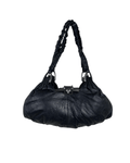 Vintage Ruched Leather Hobo Shoulder Bag - Funkify