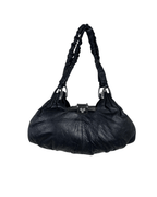 Vintage Ruched Leather Hobo Shoulder Bag - Funkify