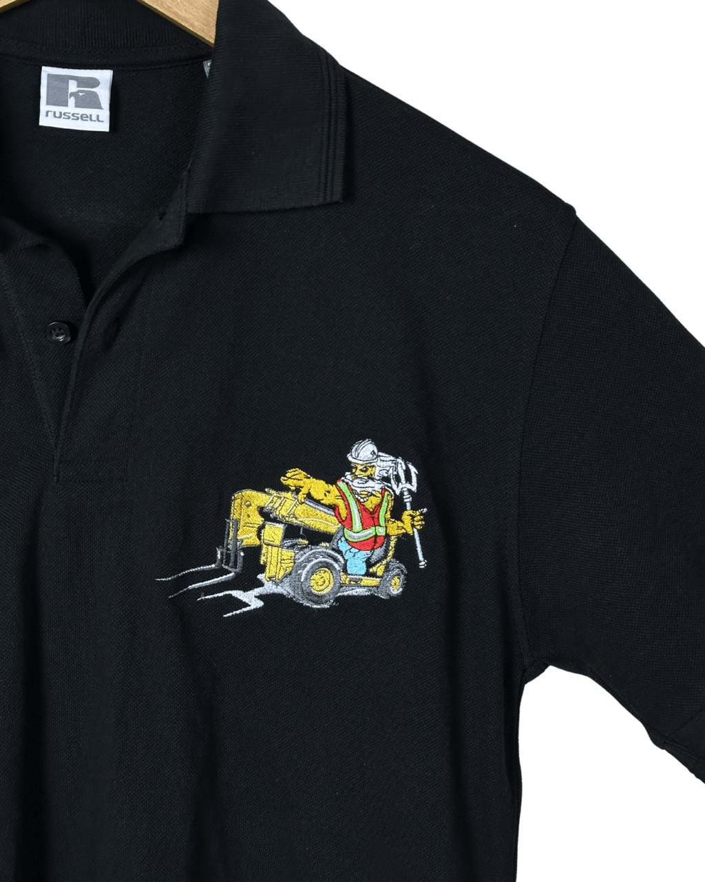 Vintage Russell Embroidered Polo Shirt – Medium - Funkify