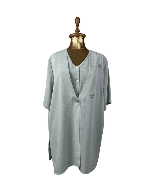 Vintage Serafino Sage Green Layered Blouse - Funkify