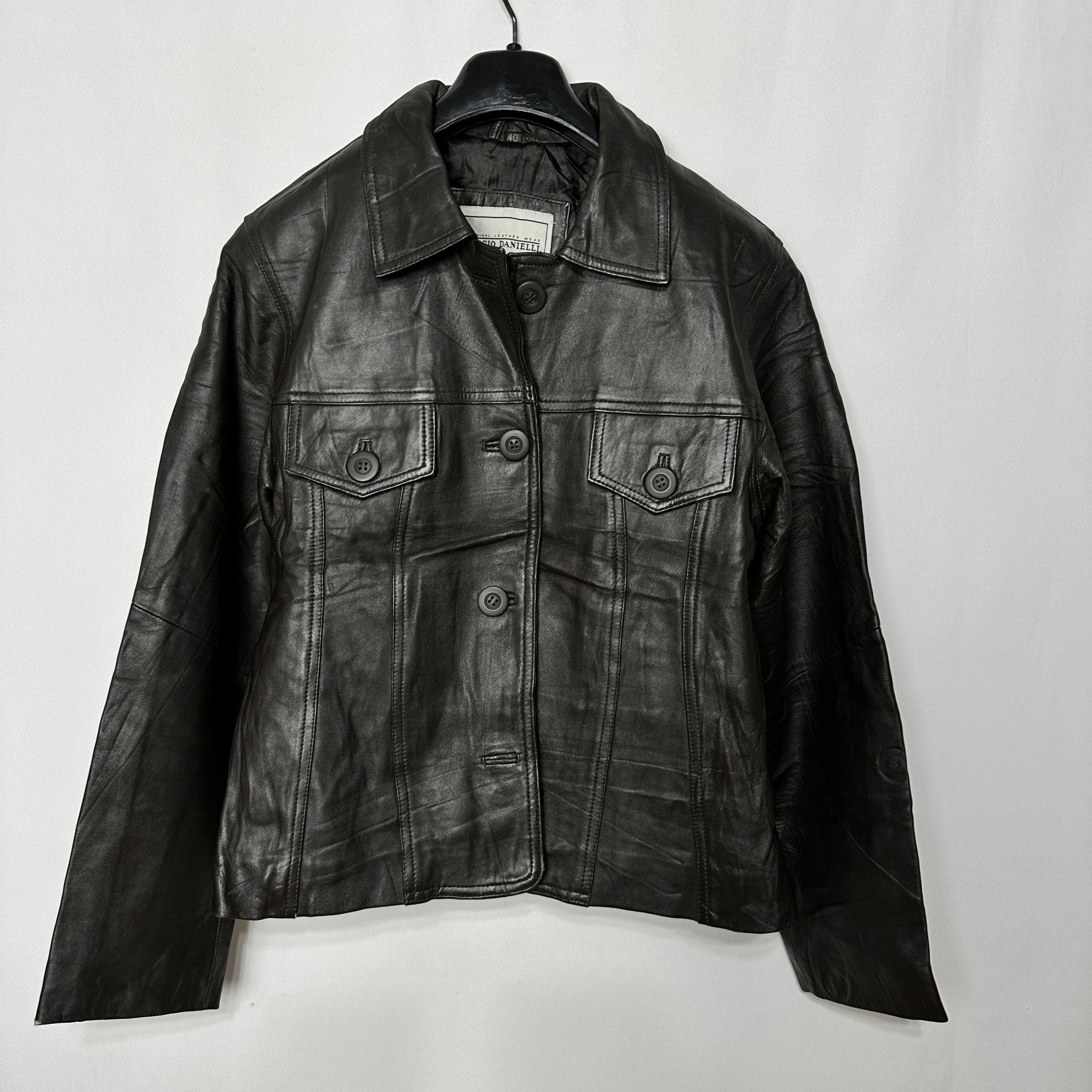 Vintage Sergio Danielli Brown Genuine Leather Jacket - Women's Medium - Funkify