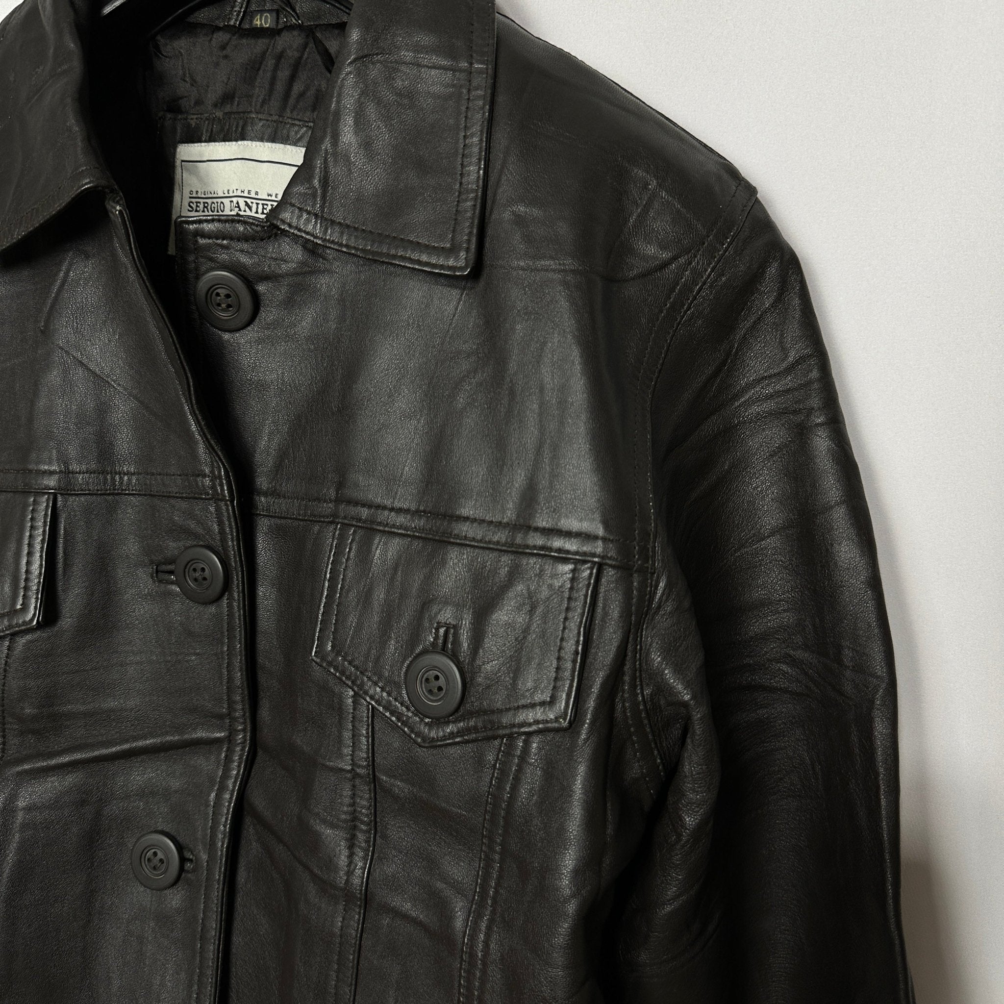 Vintage Sergio Danielli Brown Genuine Leather Jacket - Women's Medium - Funkify