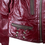 Vintage Serpent Fashion Genuine Leather Women's Cropped Jacket Large - Funkify