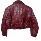 Vintage Serpent Fashion Genuine Leather Women's Cropped Jacket Large - Funkify