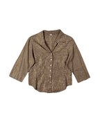 Vintage Shimmery Gingham Fitted Shirt - Women's Large - Funkify