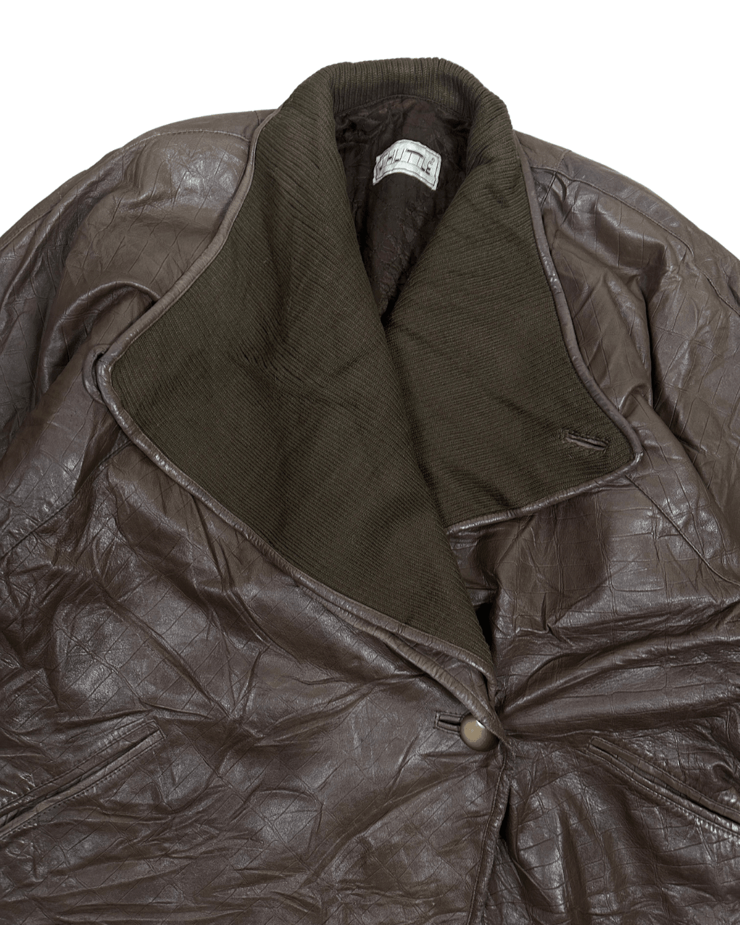 Vintage Shuttle One-button Genuine Leather Jacket - Funkify