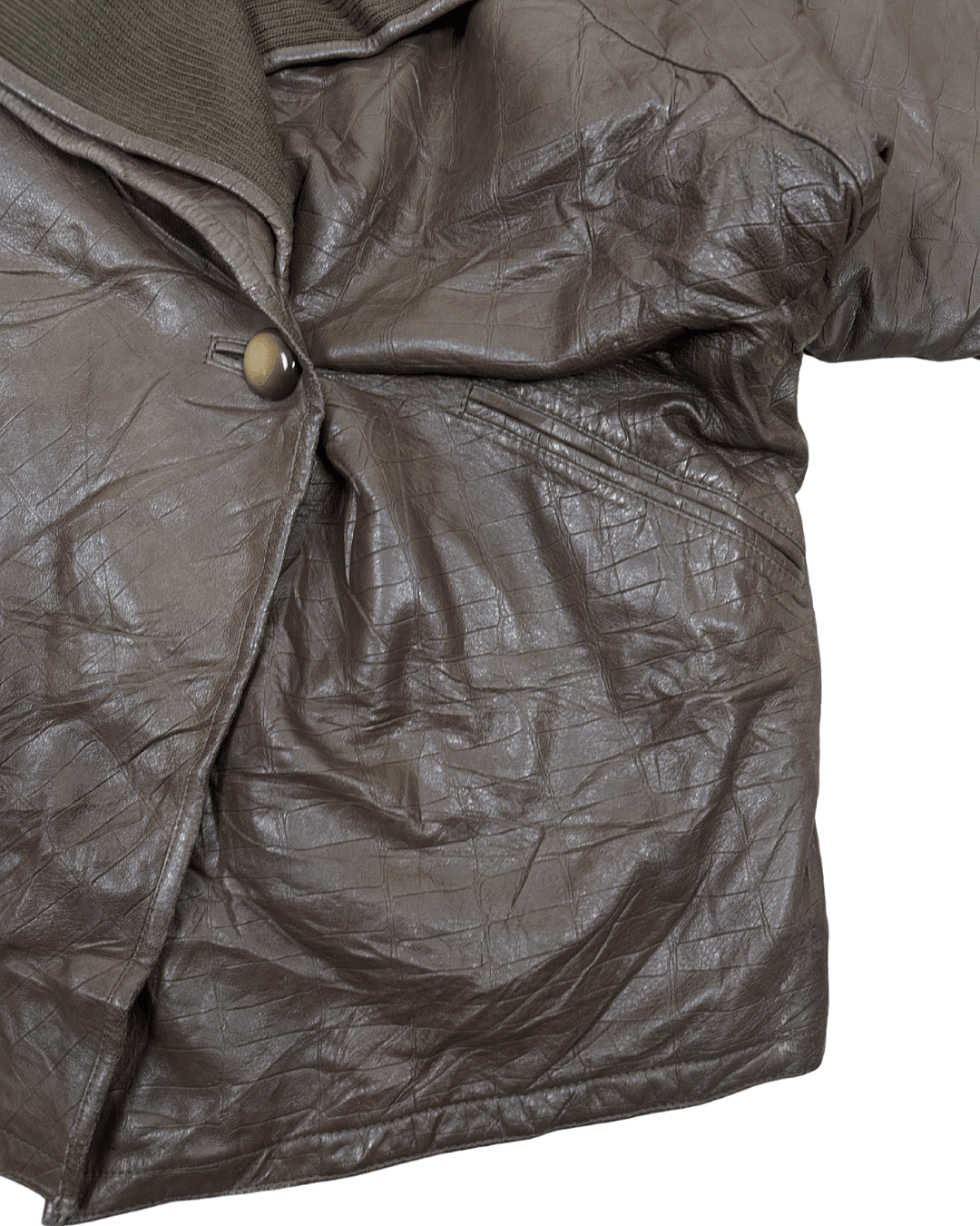 Vintage Shuttle One-button Genuine Leather Jacket - Funkify