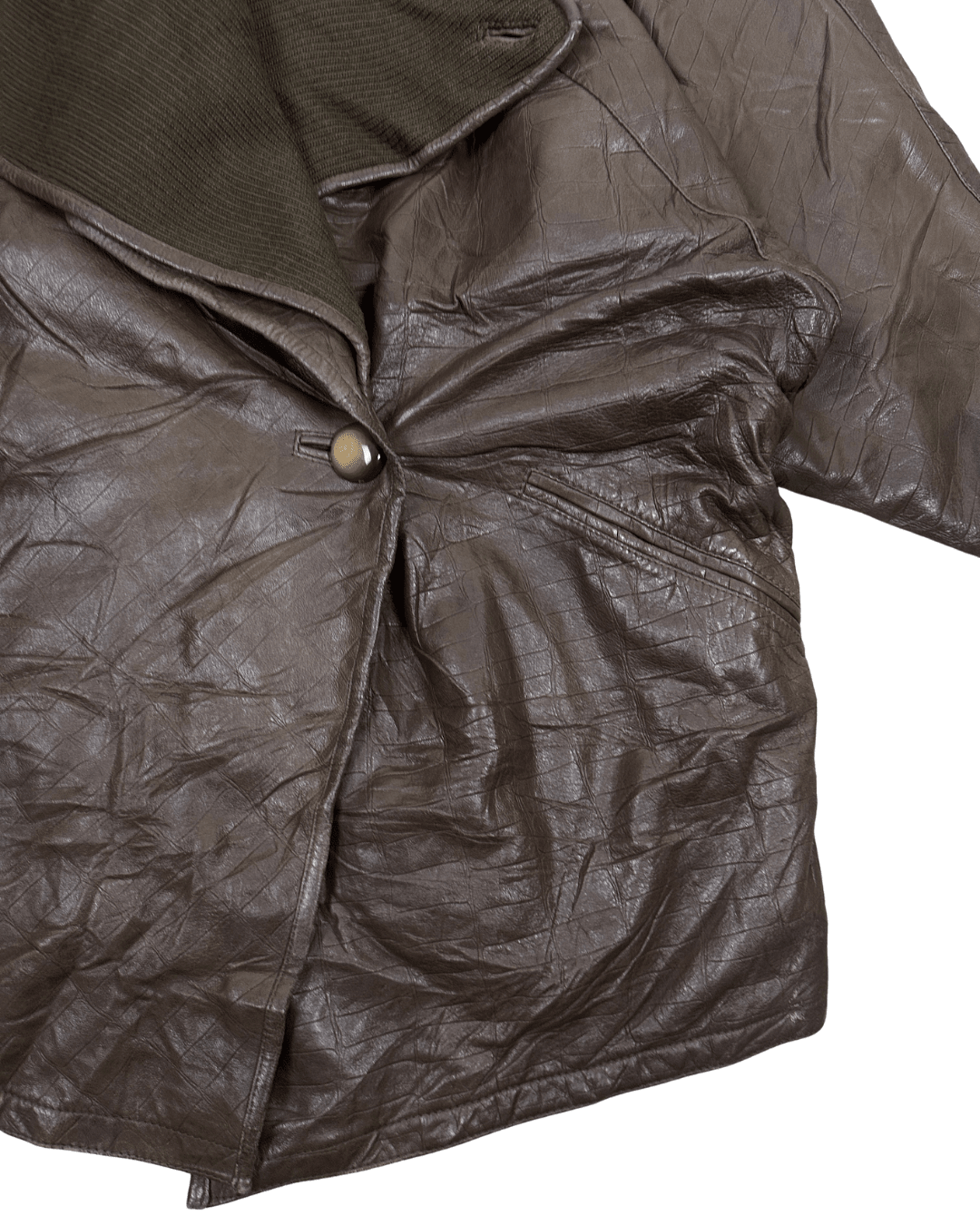 Vintage Shuttle One-button Genuine Leather Jacket - Funkify