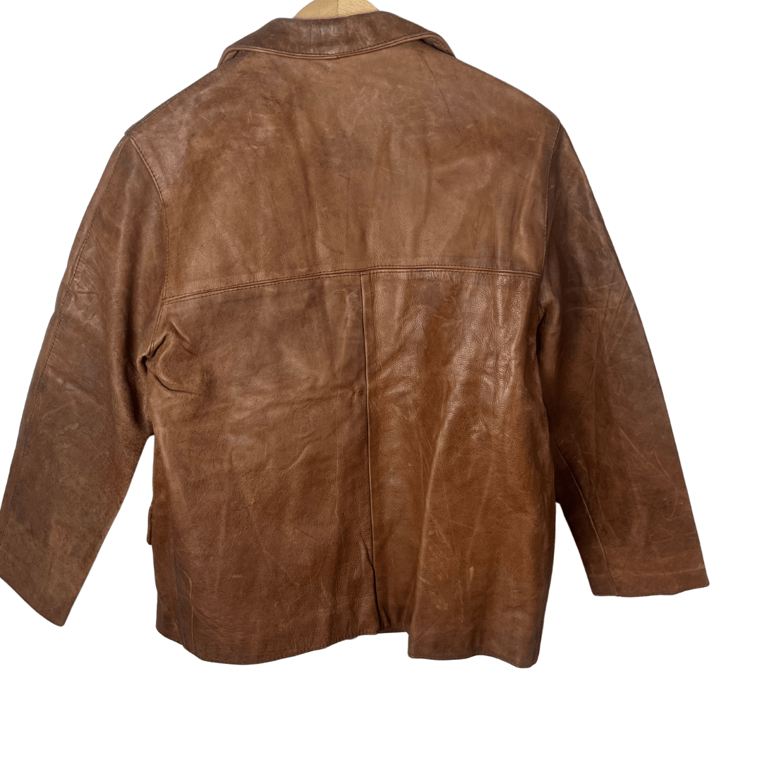 Vintage Sicelli Genuine Leather Jacket Medium - Funkify