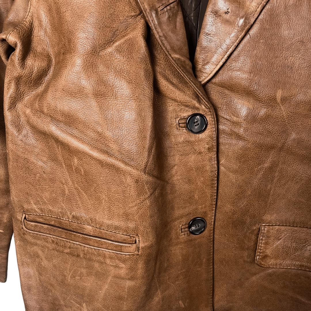 Vintage Sicelli Genuine Leather Jacket Medium - Funkify