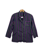 Vintage Sint & Si 90s Women's Striped Light Blazer Shirt L/XL - Funkify