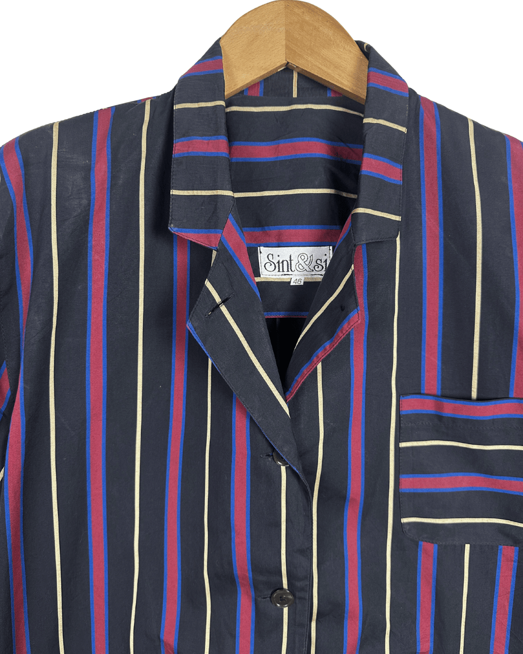 Vintage Sint & Si 90s Women's Striped Light Blazer Shirt L/XL - Funkify