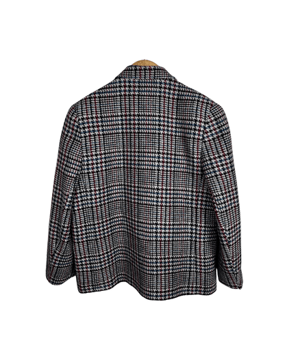 Vintage St Michael Pure New Wool Houndstooth Double Breasted Women's Blazer - Funkify