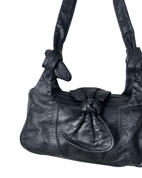Vintage Stanley genuine leather shoulder bag with knot detailing