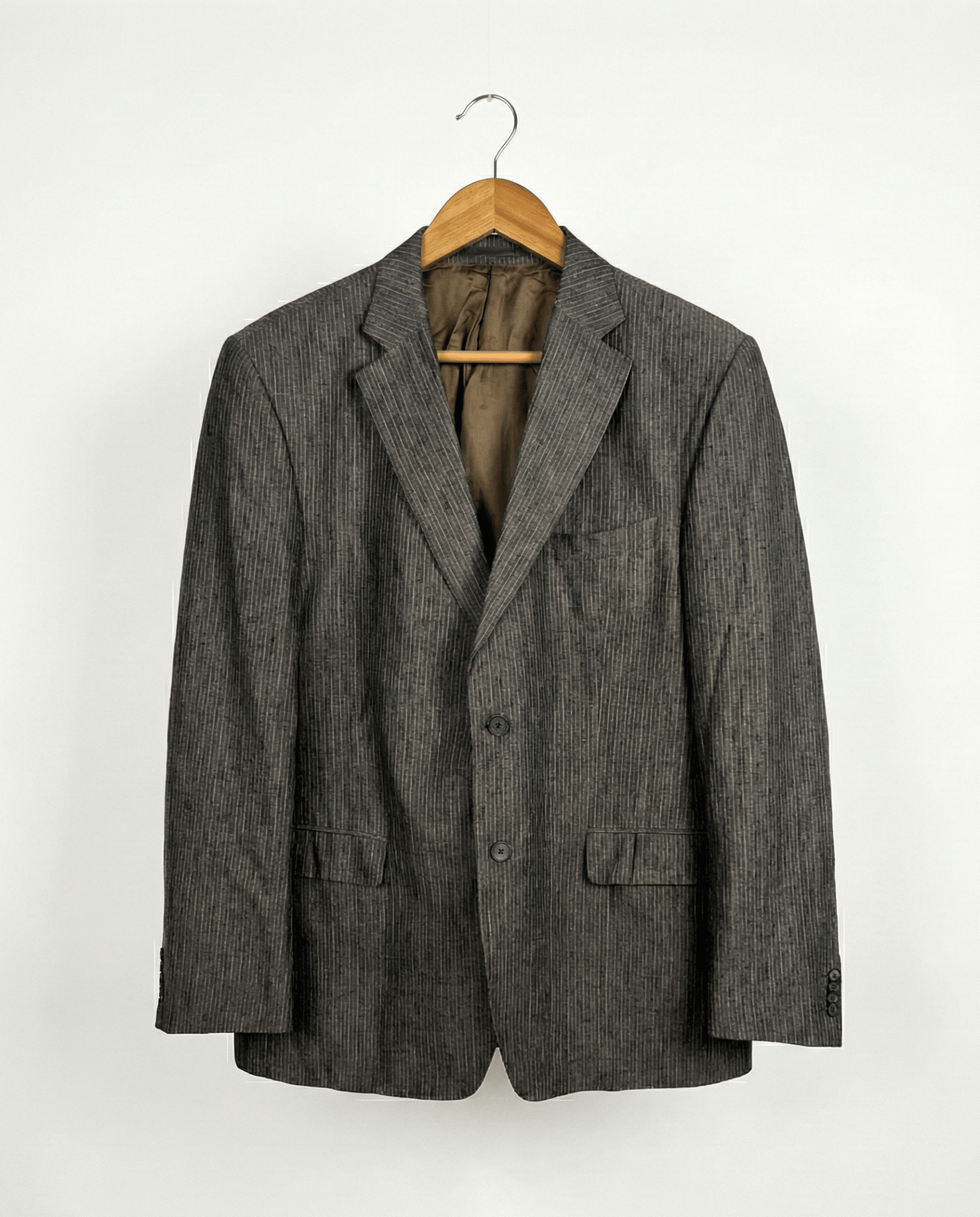 Vintage Stones Linen Pinstripe Blazer - Size 56 - Funkify