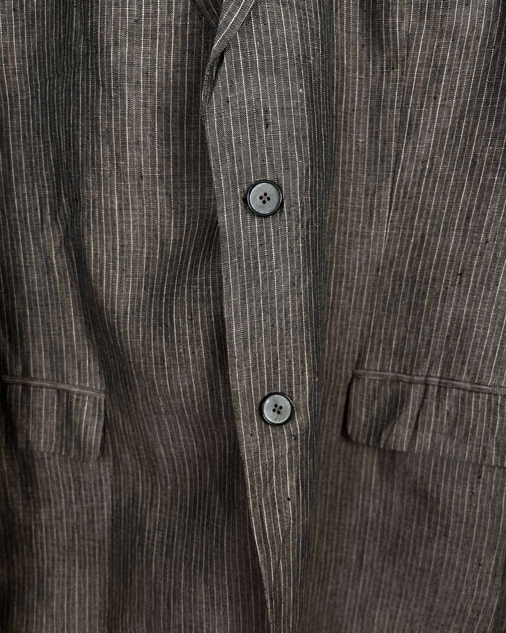 Vintage Stones Linen Pinstripe Blazer - Size 56 - Funkify
