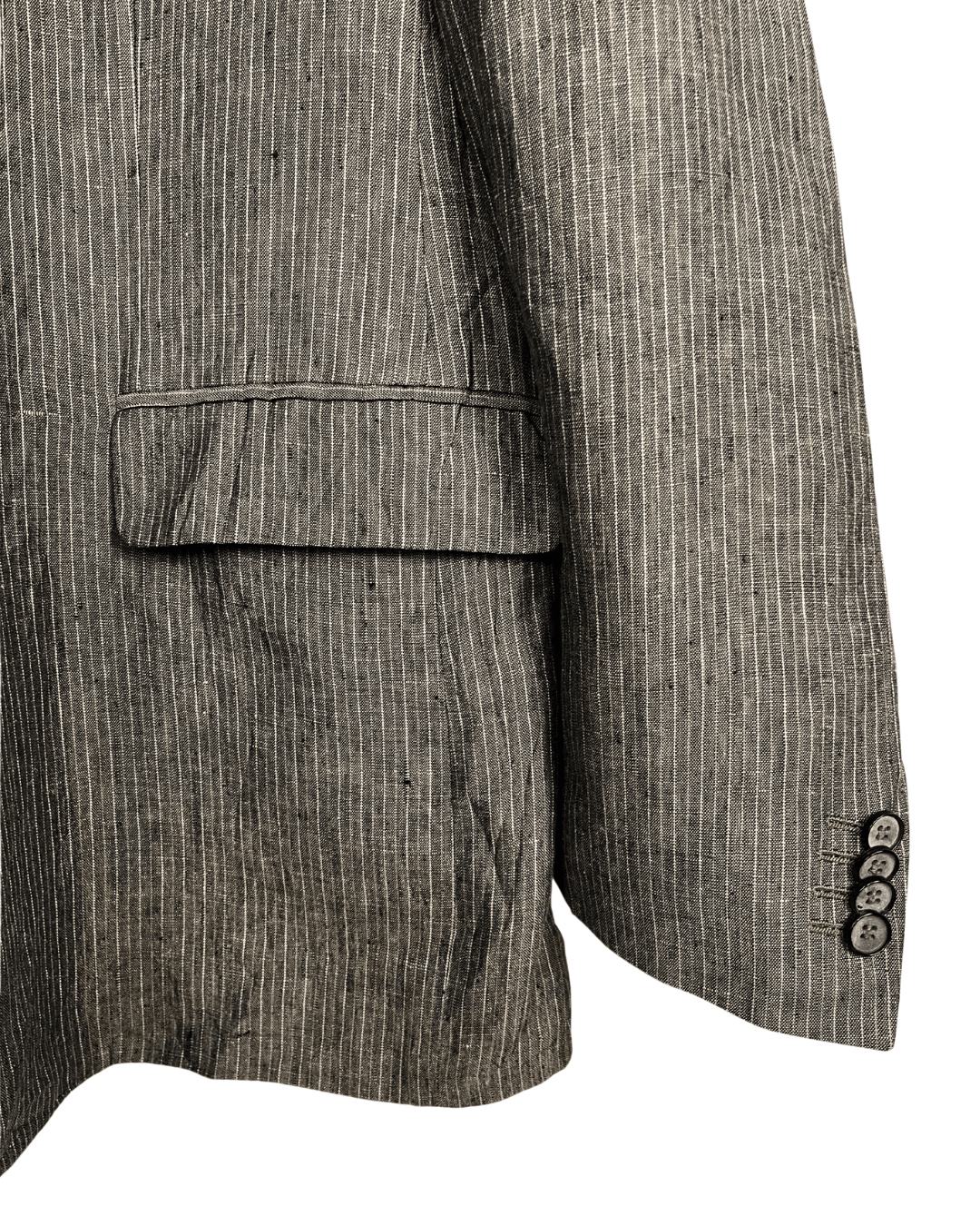 Vintage Stones Linen Pinstripe Blazer - Size 56 - Funkify