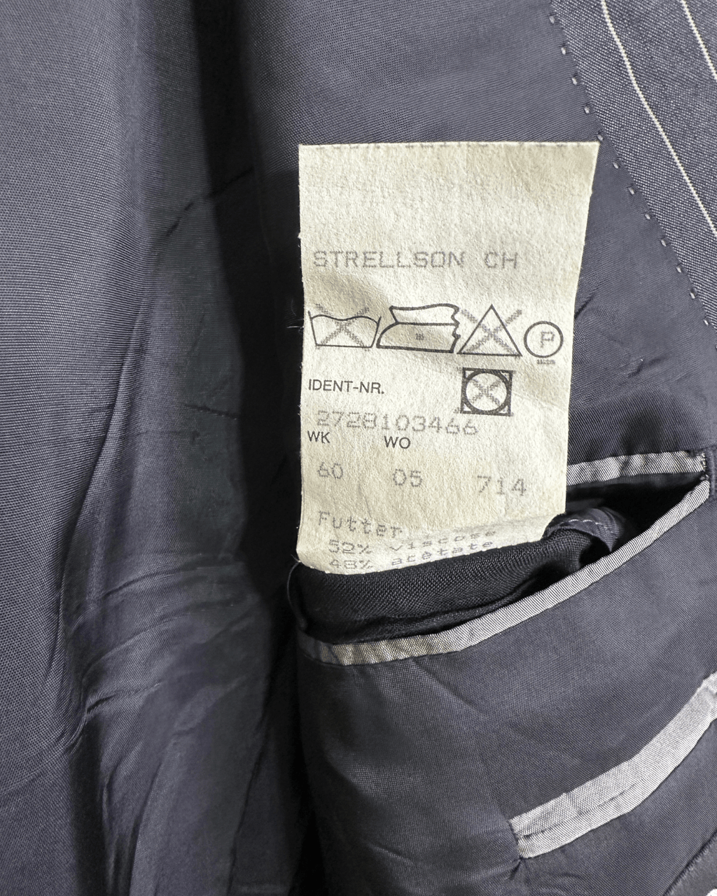 Vintage Strellson Pinstripe Pure Wool Full Suit - Size 48 - Funkify