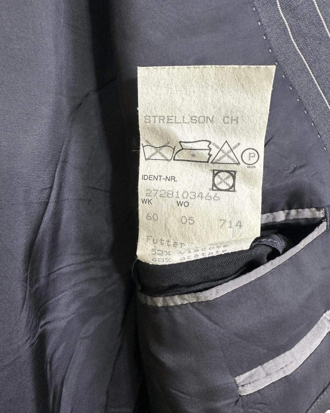 Vintage Strellson Pinstripe Pure Wool Full Suit - Size 48 - Funkify