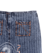 Vintage Striped Denim Graphic Skirt w/ front pockets - Funkify
