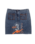 Vintage Striped Denim Graphic Skirt w/ front pockets - Funkify