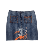 Vintage Striped Denim Graphic Skirt w/ front pockets - Funkify